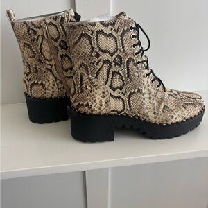 Vince Camuto Brown and Black Combat Boots